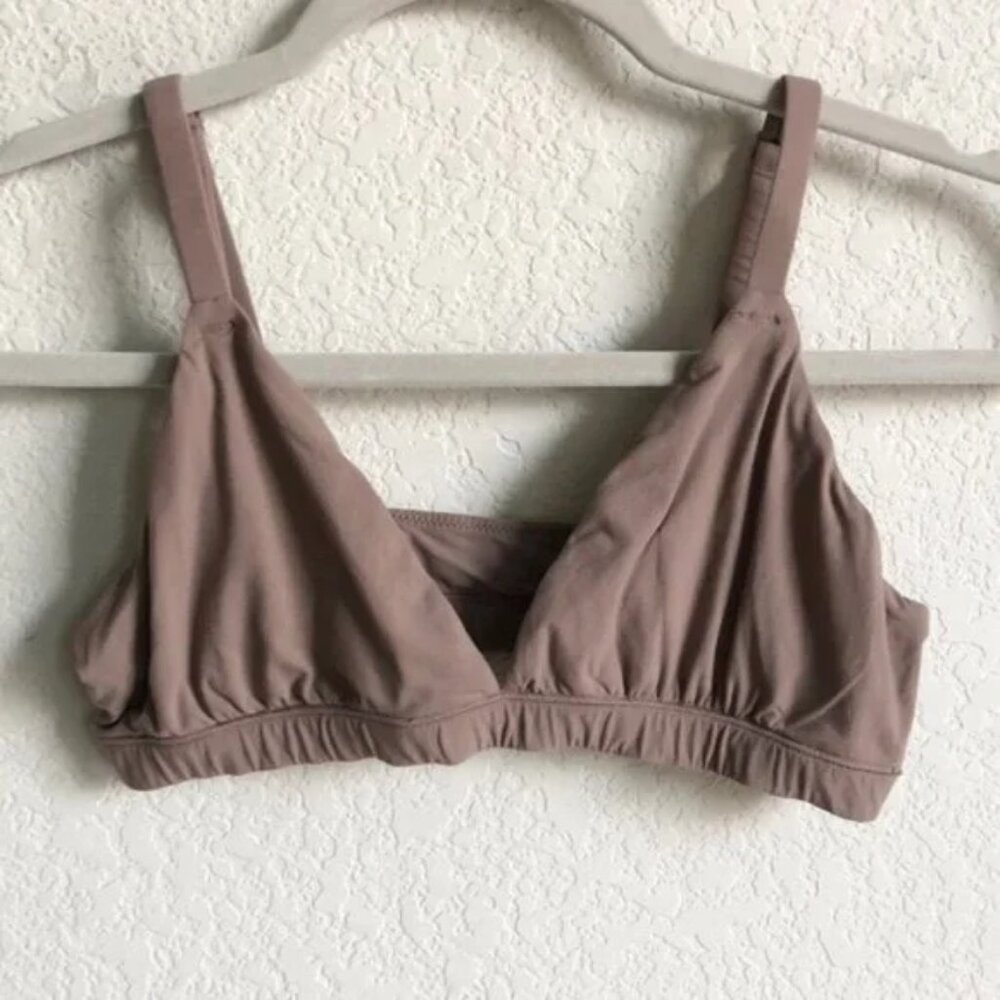 Skims Fits Everybody Triangle Bralette Umber Brown Medium